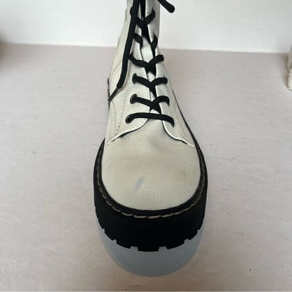 Sincerely Jules Harley Combat Boot Cream and Black Size 7 1/2M Zip and Lace up - Picture 7 of 11